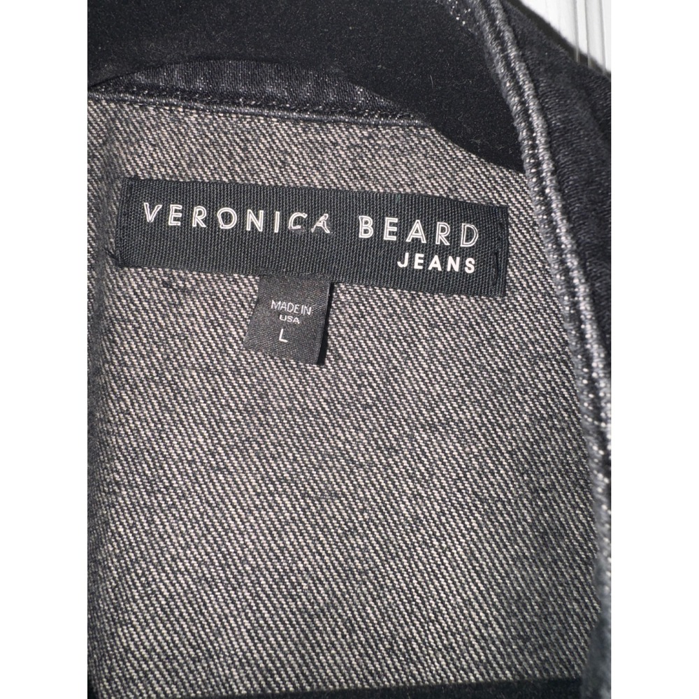 Veronica Beard Jeans Womens Black Denim Jumpsuit Long Sleeve Boiler Suit Size L - Picture 6 of 7